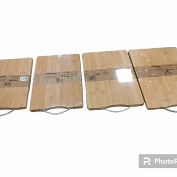 bambu metal saplı kesim tahtası 4 boy